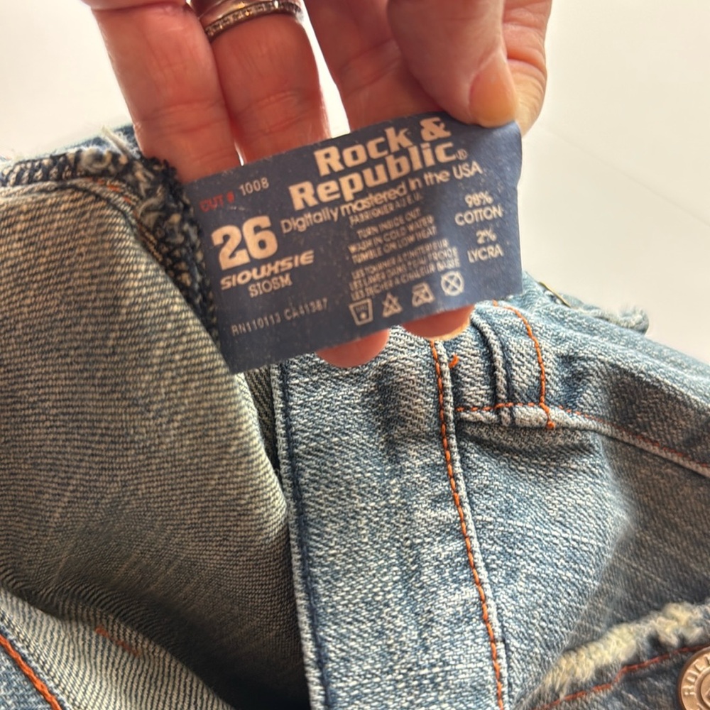 Rock & Republic Siouxsie Boot Cut vintage Jeans Blue Y2K Style Low Rise 26 - Picture 6 of 6